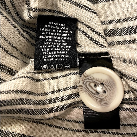 Sanctuary Striped Button Blazer Linen Blend Lagenlook Large  (Anthrologie Brand) - Picture 8 of 8